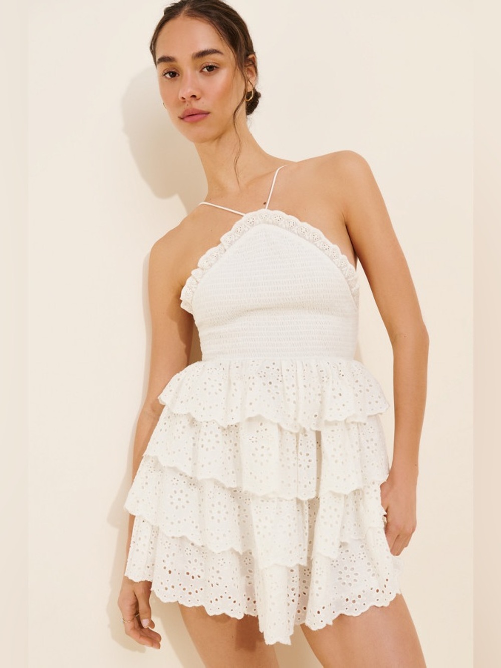 Altar’d state ivory eyelet mini dress NWT